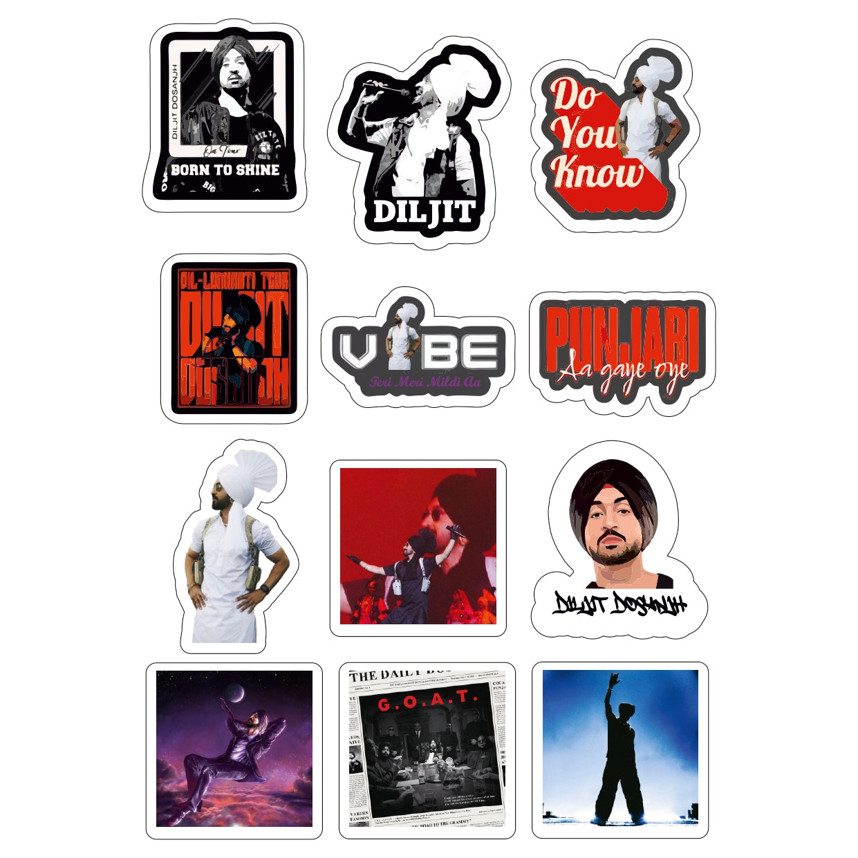 Diljit Dosanjh Sticker Sheet